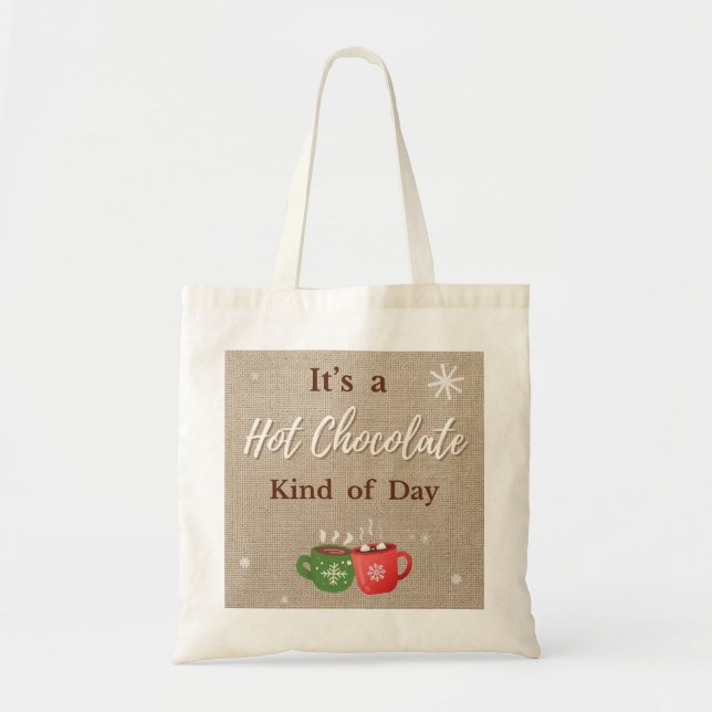 Hot Cocoa Kind of Day mugs Tote Tygkasse (Framsidan)