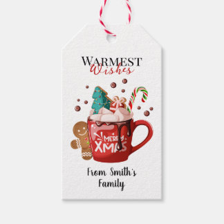 Hot Cocoa Mug Warmest Wishes Christmas Presentetikett