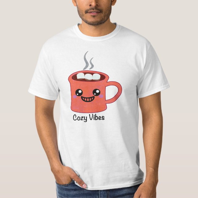 Hot Cocoa Mug with Marshmallow T Shirt (Framsida)