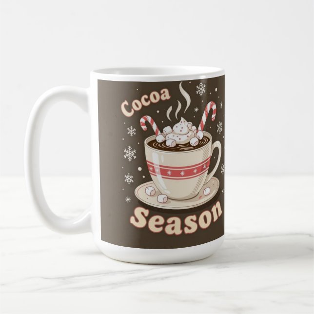 Hot cocoa season holiday merry christmas kaffemugg (Vänster)