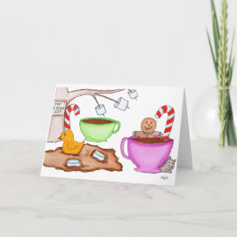Hot Cocoa Winter Christmas Helgkort