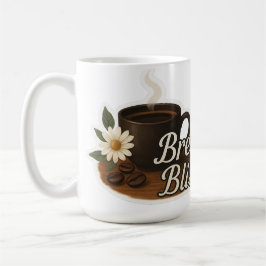 Hot Coffee Cup with Flower and Coffee Beans – Cozy Kaffemugg