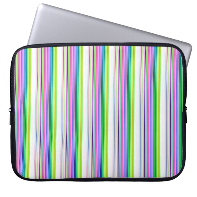 Hot colorful neon stripes laptop fodral (Framsidan)