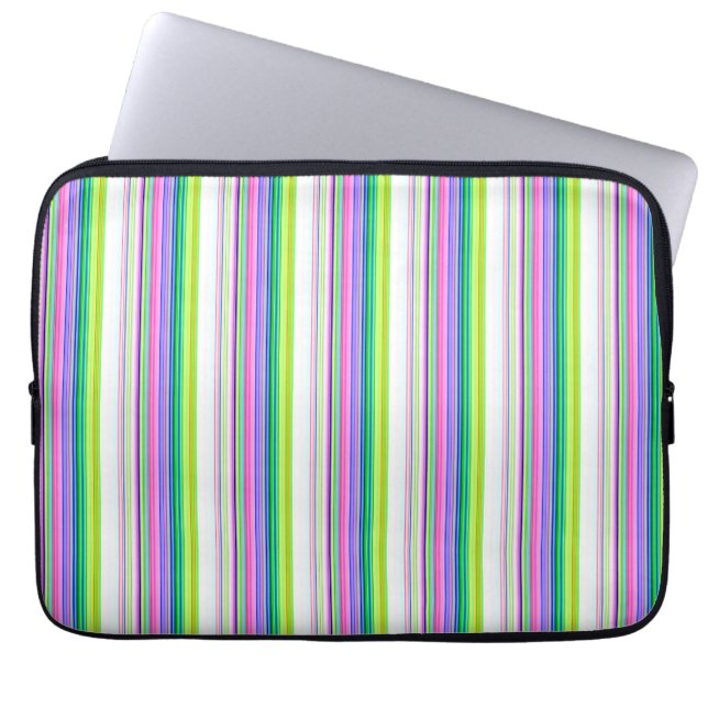 Hot colorful neon stripes laptop fodral (Framsidan)