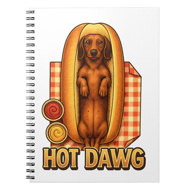 Hot Dawg Funny Dachshund Hot Dog Parody Cute Dog  Anteckningsbok (Framsidan)