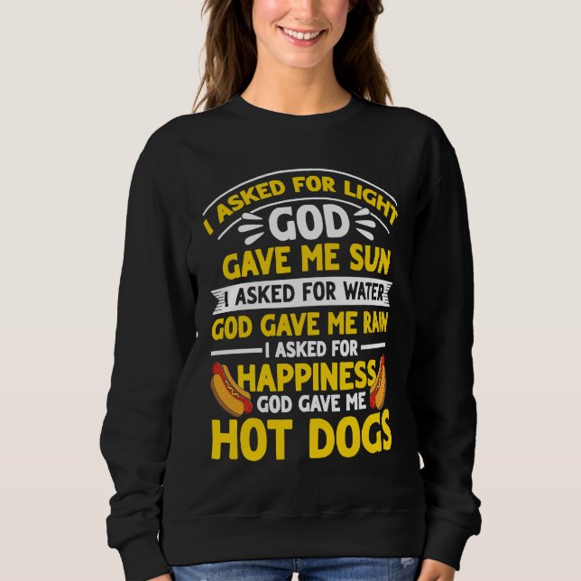 Hot Dog Adult Humor God Gave Me Hot Dogs T Shirt (Framsida)