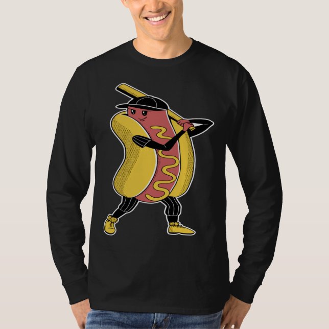 Hot-dog baseball sports t shirt (Framsida)