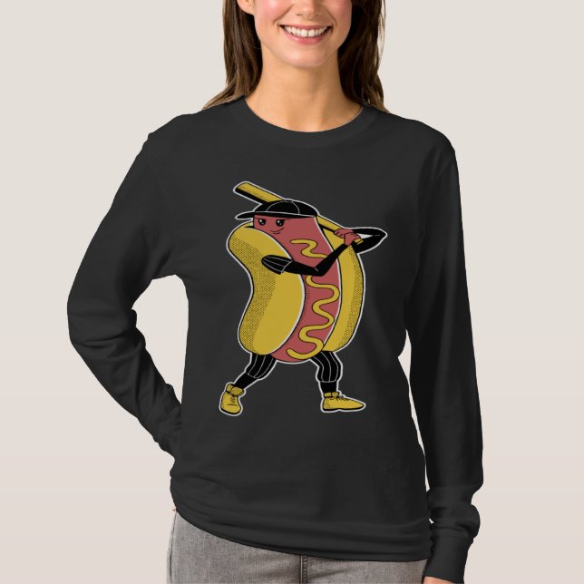 Hot-dog baseball sports t shirt (Framsida)