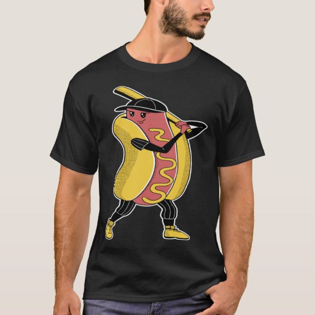 Hot-dog baseball sports t shirt (Framsida)