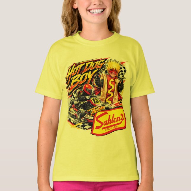 Hot Dog Boy Karter T Shirt (Framsida)