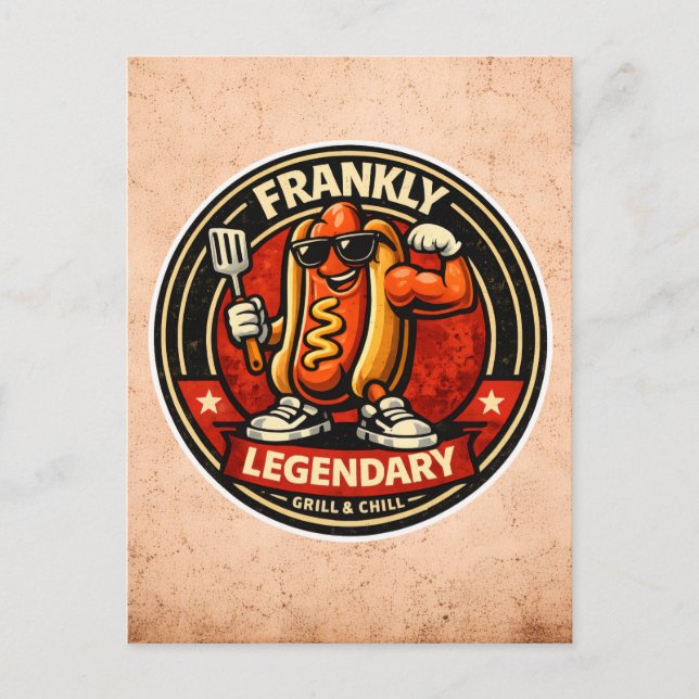 Hot Dog - Frankly Legendarisk - Matfreaks Vykort (Framsida)