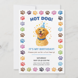 Hot Dog It’s My Birthday, Puppy Paw-ty  Inbjudningar