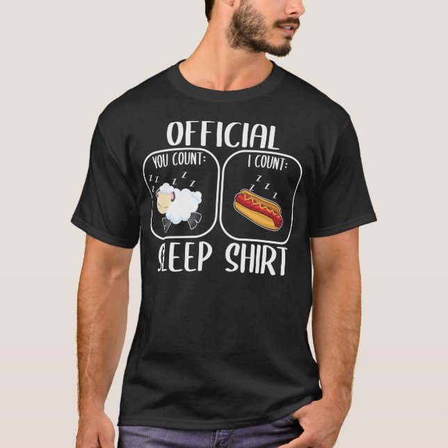 Hot Dog Sleep Shirt Count Sheep T (Framsida)