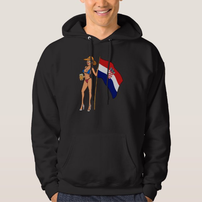 Hot Fan Girl Croatia Hoodie (Framsida)