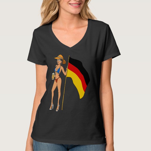 Hot Fan Girl Germany T Shirt (Framsida)