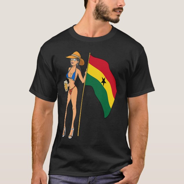 Hot Fan Girl Ghana T Shirt (Framsida)