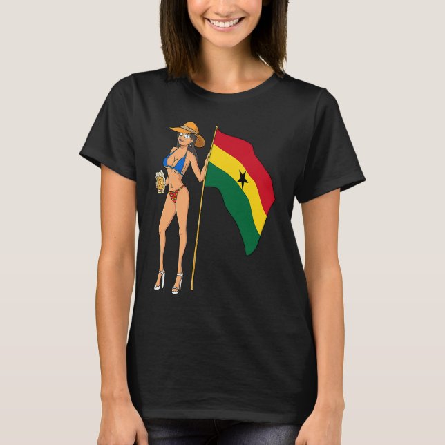 Hot Fan Girl Ghana T Shirt (Framsida)