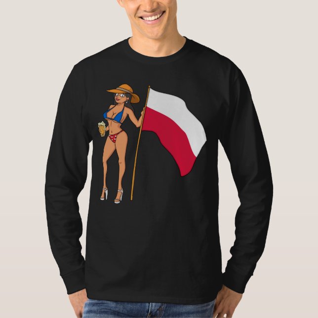 Hot Fan Girl Poland T Shirt (Framsida)