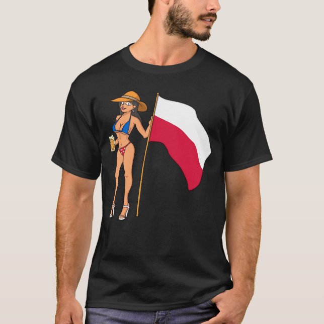 Hot Fan Girl Poland T Shirt (Framsida)