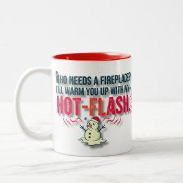 Hot-Flash Christmas Mug | Funny Menopause Gift Två-Tonad Mugg