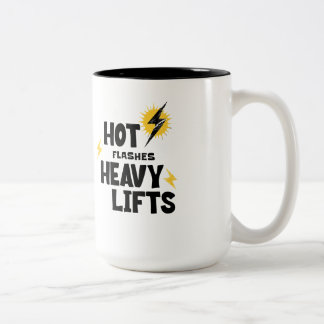 Hot Flashes. Heavy Lifts Coffee  Två-Tonad Mugg