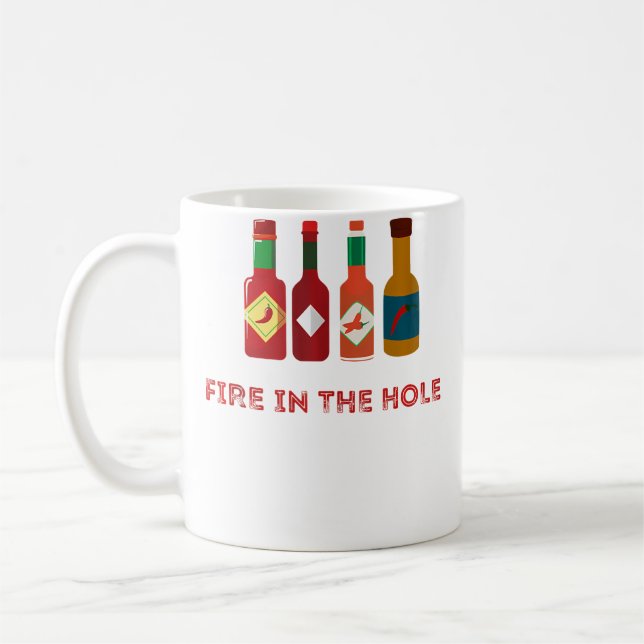 Hot Funny Foodie Spicy Hot Chilli Pepper Sauce Kaffemugg (Vänster)