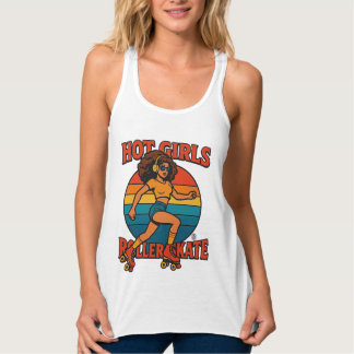 Hot Girls Roller Skate Shirt Linne Med Racerback
