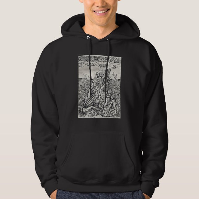 Hot, india bläck teckning hoodie (Framsida)