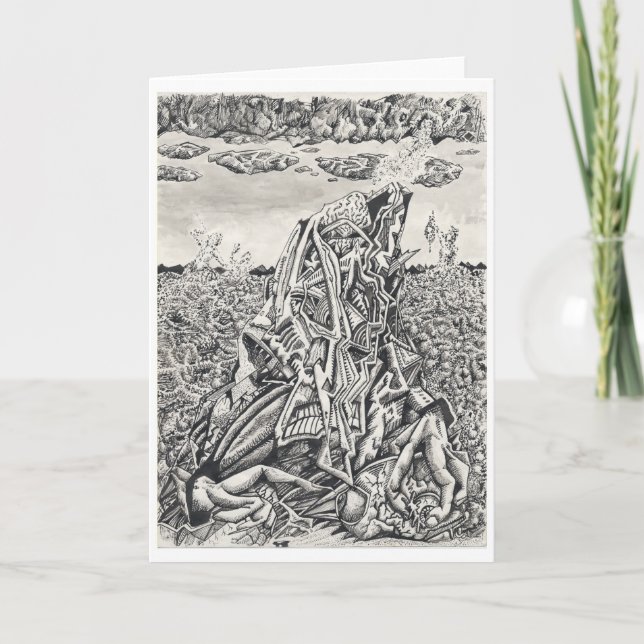 Hot, india bläck teckning kort (Framsida)