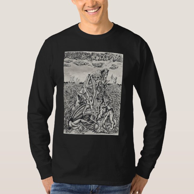 Hot, india bläck teckning t shirt (Framsida)