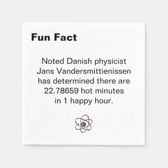Hot Minute Fun Fact Cocktail Pappersservett (Framsidan)