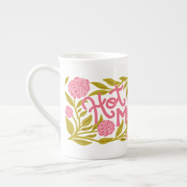 Hot Momma Mother's Day Bone China Mug Benporslin Mugg (Vänster)