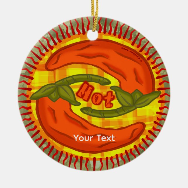 Hot Pepper yin yang Julgransprydnad Keramik (Framsidan)