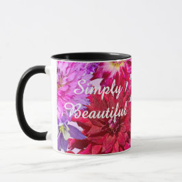 Hot Pink Abstract Watercolor Floral Dahlia Custom Mugg