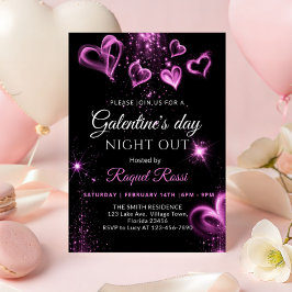 Hot Pink Alcohol Ink Galantine's Day Invitation