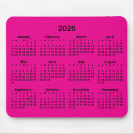 Hot Pink and Black 2026 Calendar Musmatta