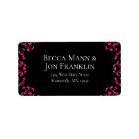 Hot Pink and Black Swirl Gothic Wedding