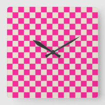 Hot pink and tan checkerboard pattern