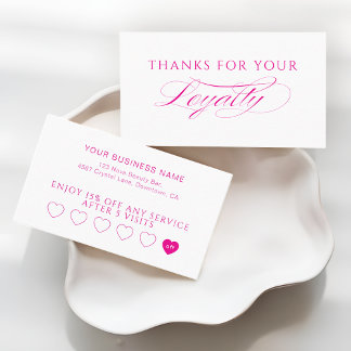 Hot Pink and White Spa Beauty Salon Lojalitetskort