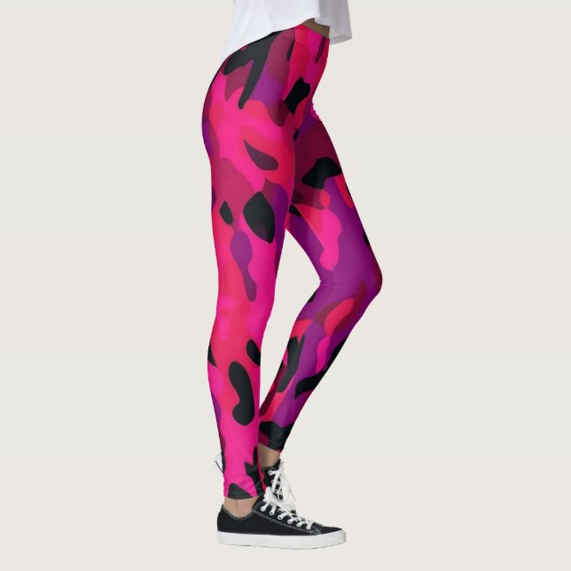 Hot Pink Camo Leggings - Unique Camo Pattern (Höger)