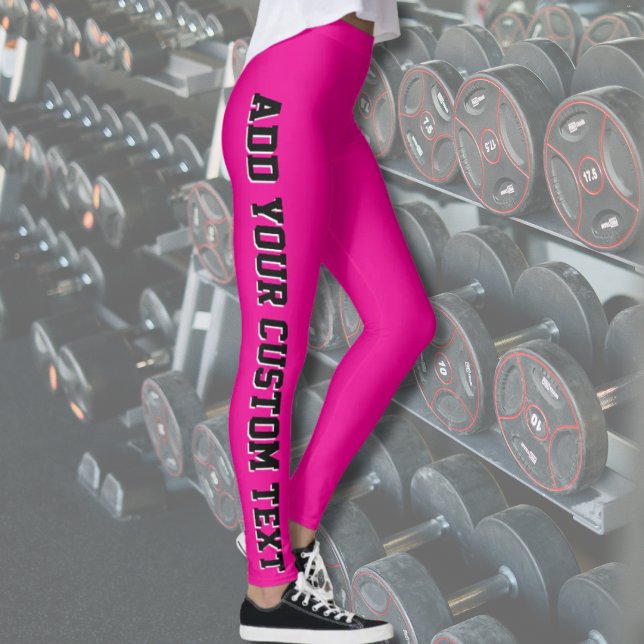 Hot Pink Custom Text Personalized Leggings Design (Skapare uppladdad)
