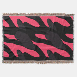 Hot pink, gray and black Camo abstract Filt