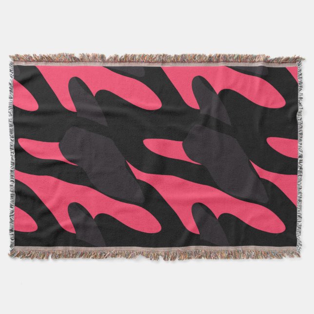 Hot pink, gray and black Camo abstract Filt (Framsidan)