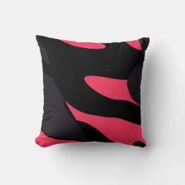 Hot pink, gray and black Camo abstract Kudde