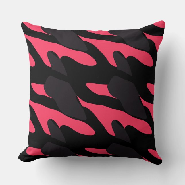Hot pink, gray and black Camo abstract Kudde (Framsida)