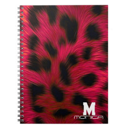 Hot Pink Leopard Print Faux Anteckningsbok