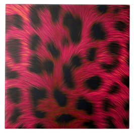 Hot Pink Leopard Print Faux Kakelplatta