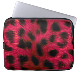 Hot Pink Leopard Print Faux Laptop Fodral