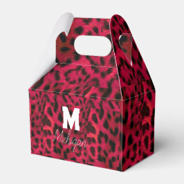 Hot Pink Leopard Print Faux Presentaskar