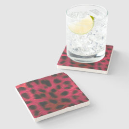 Hot Pink Leopard Print Faux Stenunderlägg